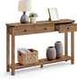 VASAGLE Console Table, Sofa Table, Narrow Entryway Table, Entry Table with 3 Drawers, Open Storage Shelf, Metal Corners, for Living Room, Farmhouse Style, Honey Brown ULNT142KB02S