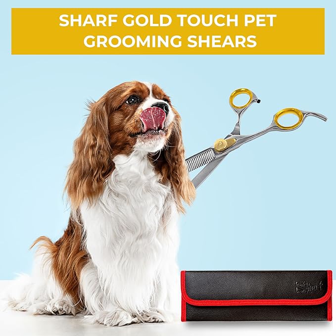 Professional Cat and Dog Grooming Scissors 6.5" 42-Tooth heavy-duty Thinning Scissors for Dogs and Cats, 440c Japanese Steel Comfortable Long-Lasting Sharpness for Years-Mewly Pet
