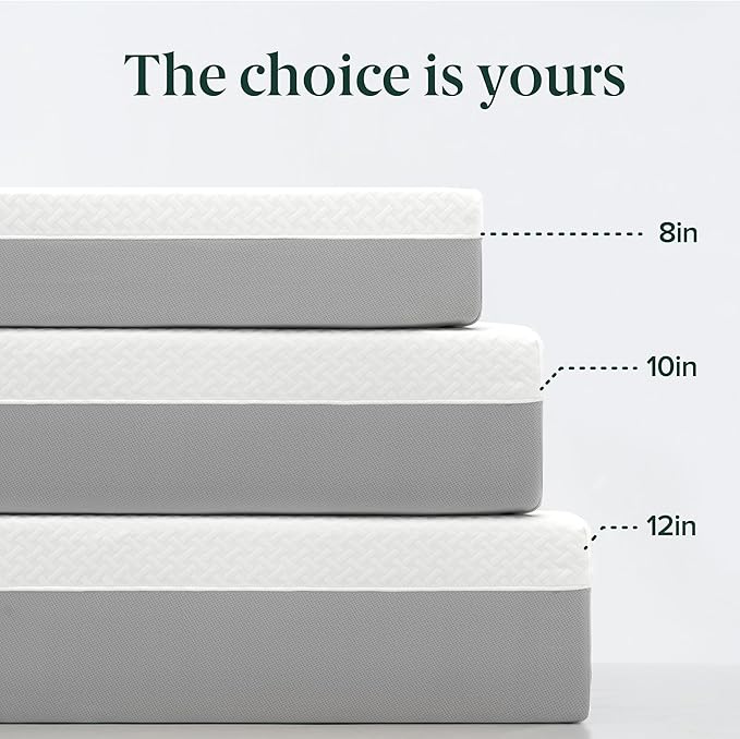 ZINUS 8 Inch Green Tea Essential Memory Foam Mattress [New Version], Full, Fiberglass Free, Medium Feel, Breathable Airflow Memory Foam, Certified Safe Foams & Fabric, Mattress in A Box