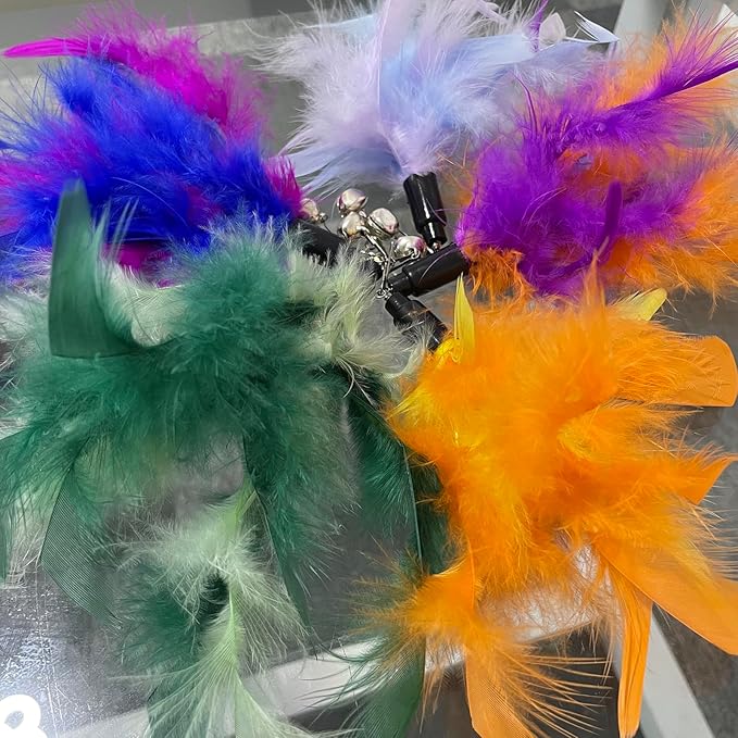 AcceLeah Cat Worm Toy Refills - Assorted Teaser Wand Toys with Bell (11 Pcs)-Mewly Pet