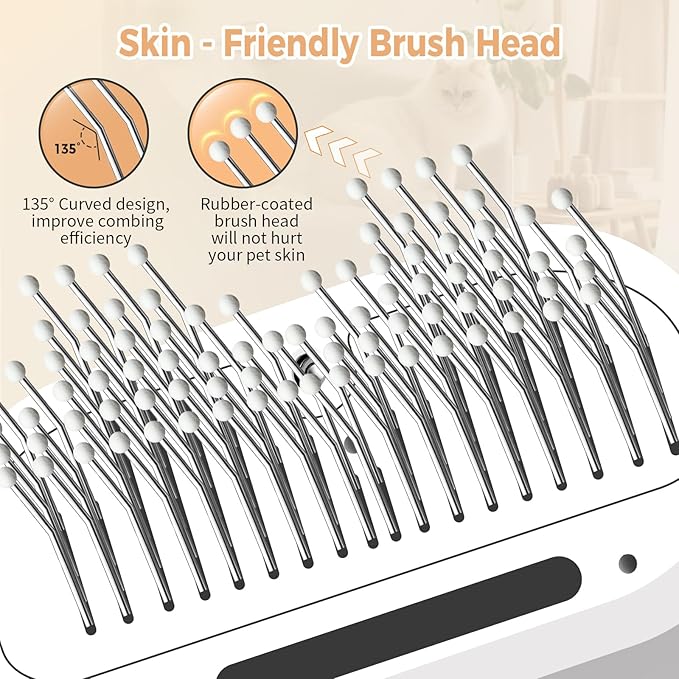 Cat Steam Brush with 600W High-Power Pet Dryer, Pet Spray Hair Removal Comb, 5 in 1 Cat & Dog Brush for Shedding, Includes Shampoo(Wired)-Mewly Pet