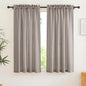 RYB HOME Privacy Sheer Curtains - Dual Rod Pocket Semi Sheer Drapes for Living Room, Linen Semi-Translucent Curtains for Bedroom, Birch Brown, 52 Wide x 63 inches Long, 1 Pair