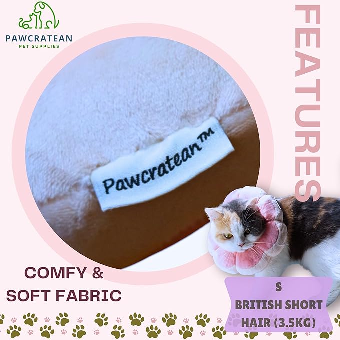 Adjustable Comfy Flower Style Elizabeth Collar for Cats and Puppies Soft Recovery Cone Pet Protective Neck Collar (Pink, Small)-Mewly Pet