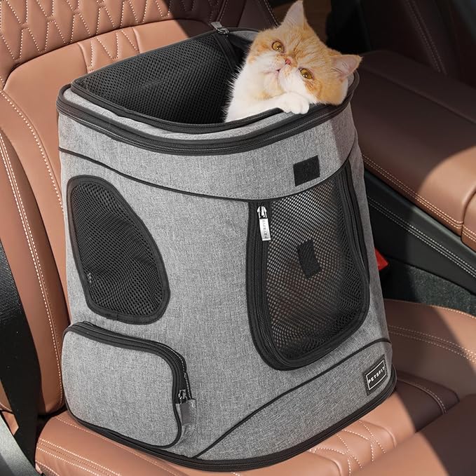 Petsfit Pet Backpack Carrier with Upgrade Waist Cushion Design to Better Fit The Waist, Suitable for Small and Medium Cats, and Rabbits up to 18 Pounds-Mewly Pet