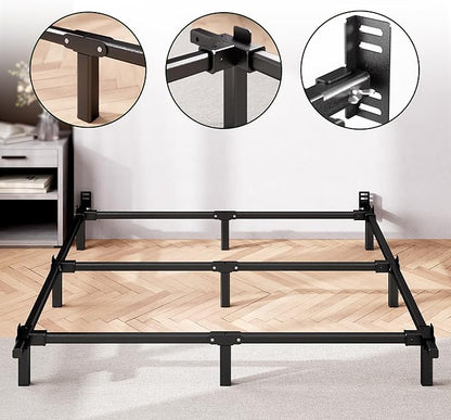 ZINUS 7 Inch Compack® Metal Bed Frame, Support Bed Frame for Box Spring and Mattress Set, Black, Twin