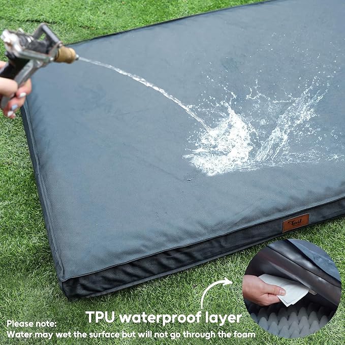 Dog Beds for Large Dogs, Orthopedic Dog Bed for Extra Large Dogs, Big Waterproof Pet Bed with Washable Removable Oxford Cover, Blue-Mewly Pet