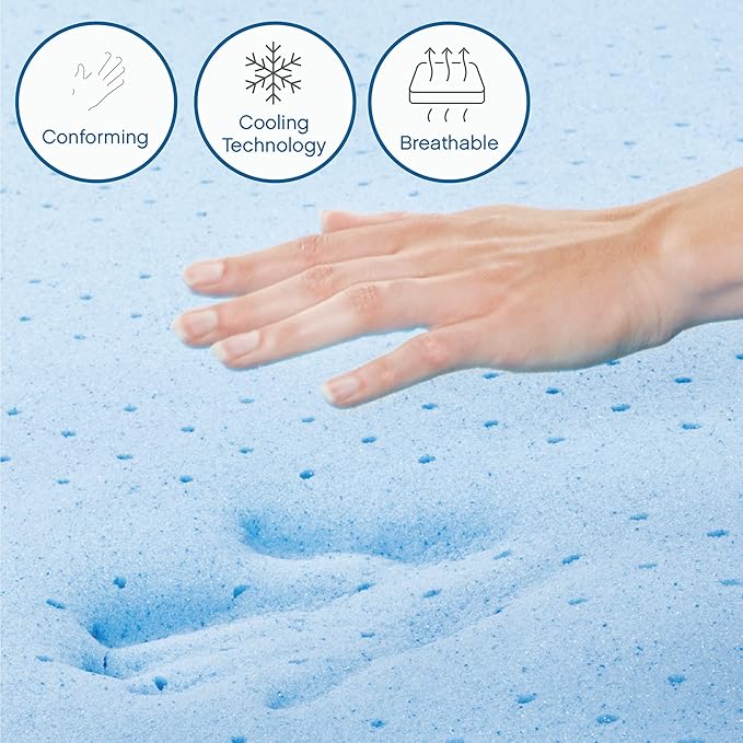 Cool Gel Chill 14 Inch Medium Firm Memory Foam Mattress Twin XL Size, with Bonus Cool Gel Memory Foam Bed Pillow, 14" with Pressure Relief, CertiPUR-US Certified, Cooling Twin XL Mattress in a Box