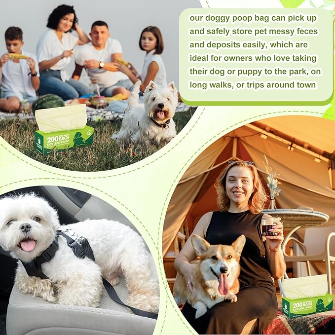 Harloon 6000 Counts Dog Poop Waste Bags 30 Rolls 12 x 8 Inches Extra Thick Strong Leak PET Proof Bags Disposable Bulk Universal Doggy Roll Waste Box for Puppy Outdoor Walking Travel(Green)-Mewly Pet