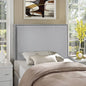 Modway Region Linen Fabric Upholstered Twin Headboard in Gray with Nailhead Trim