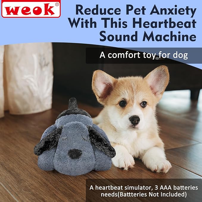 Heartbeat Dog Toy for Puppy- Heartbeat Helps for Dog Anxiety Relief and Calming Aid, Puppy Heartbeat Stuffed Animal Anxiety Calming Behavioral Aid Puppy Heartbeat Toy Sleep aid for Dogs Cats Pets-Mewly Pet