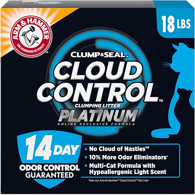Arm & Hammer Cloud Control Platinum Clumping Cat Litter Odor Control, 18 lbs.-Mewly Pet