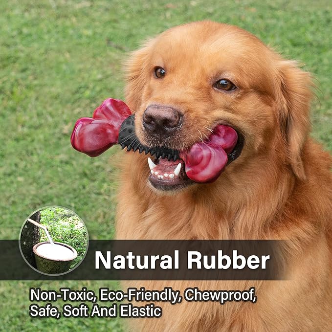 Apasiri Dog Toys for Aggressive Chewers with Bacon Flavor: 8" Indestructible Chew Bones for Large Breeds, Tough Nylon & Rubber Dog Toys Keep Them Busy, Interactive Play - 2-Pack-Mewly Pet