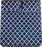 Mejoroom Queen Bed Sheet Set - Super Soft Brushed Microfiber 1800 Thread Count Queen Sheets with 16 inch Deep Pocket - Wrinkle Free - 4 Piece(Queen, Navy Quatrefoil with White Pattern)