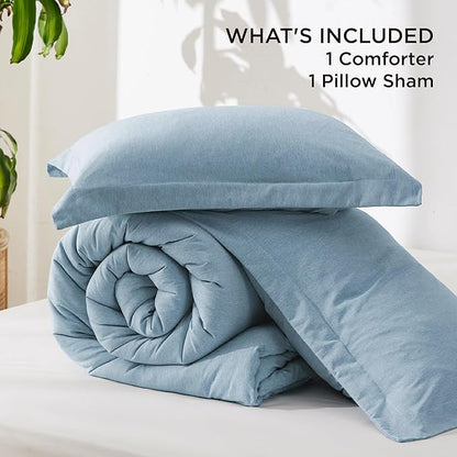 Bedsure Twin/Twin XL Comforter Set - Storm Blue Soft Bedding for All Seasons, Cationic Dyed Bed Set, 2 Pieces, 1 Twin Size Comforter (68"x88") and 1 Pillow Sham (20"x26"+2")