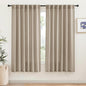 RYB HOME Privacy Semi Sheer Linen Curtains 72 inches Long, Rod Pocket & Back Tab Linen Blend Elegant Light Filtering Privacy Protected Panels for Farmhouse Cottage, Khaki, 52" W, 2 Panels