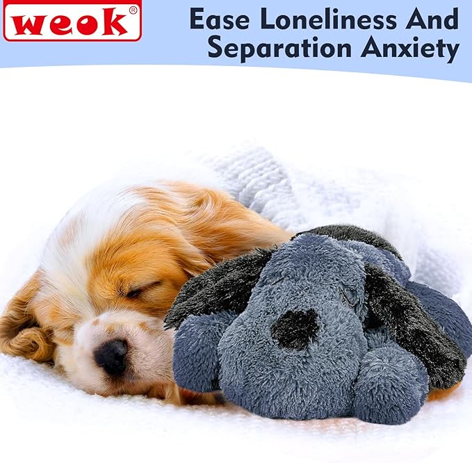 Heartbeat Dog Toy for Puppy- Heartbeat Helps for Dog Anxiety Relief and Calming Aid, Puppy Heartbeat Stuffed Animal Anxiety Calming Behavioral Aid Puppy Heartbeat Toy Sleep aid for Dogs Cats Pets-Mewly Pet