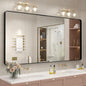 66x40 Inch Black Metal Framed Bathrrom Mirror for Wall, Large Black Matte Rounded Rectangle Bathroom Vanity Mirror, Anti-Rust, Shatterproof, Hangs Horizontally or Vertically