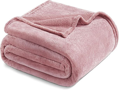 Exclusivo Mezcla Fleece Blanket Twin Size for Bed, Super Soft and Warm, All Season Use, Cozy, Plush, Lightweight, 60x80 Inches Dusty Pink