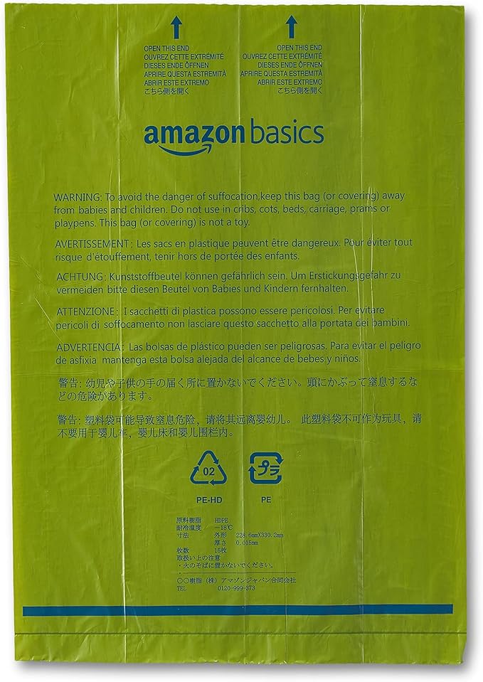 Amazon Basics Dog Poop Bags with Dispenser, 540 Count, Enhanced for Guaranteed Leakproof, Talcum Powder Scented, Includes Leash Clip-Mewly Pet