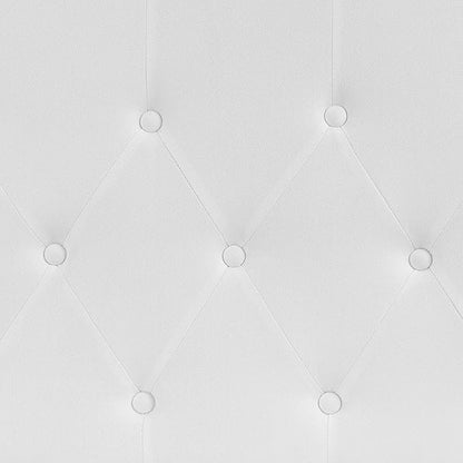 Flash Furniture Cambridge Tufted Upholstered King Size Headboard in White Fabric