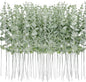 100 Pcs Eucalyptus Stems Faux Greenery Artificial Eucalyptus Leaves Eucalyptus Decor Greenery Stems Faux Greenery Branches for Wedding Centerpiece Flowers Bouquet Farmhouse Home Decor (Light Green)