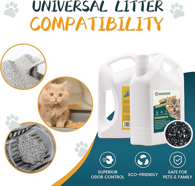 Cat Litter Deodorizer - 4Lb Activated Carbon Litter Box Odor Eliminator Absorber Unscented, Cat Litter Odor Control Room Deodorizer Solution for Homes with Pets-Mewly Pet