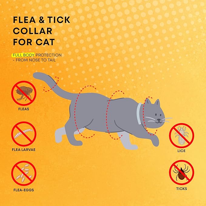 Flea and Tick Prevention Collars for Cats: Effective Pet Flea & Tick Treatment for Cats - Waterproof Adjustable Flea Tick Collars for Large & Small Cat, Outdoor Fleas Ticks Control for Kittens 4 Pack-Mewly Pet