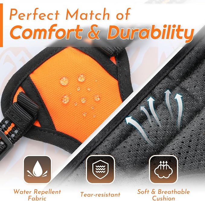 Eagloo Small Dog Harness No Pull, Service Vest with Reflective Strips and Control Handle, Adjustable and Comfortable for Easy Walking, No Choke Pet Harness with 2 Metal Rings, Orange, XS-Mewly Pet