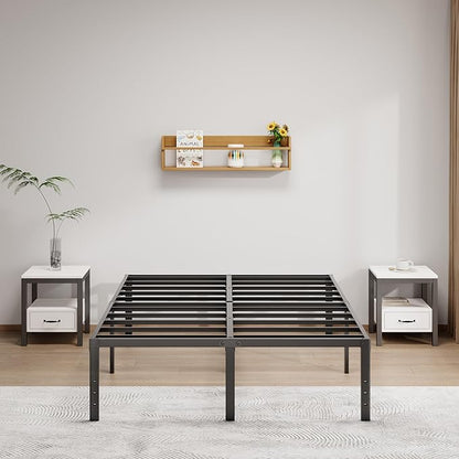 Metal Bed Frame Queen Size - 18 Inch Heavy-Duty Queen Platform Bed Frame No Box Spring Needed, Easy Assembly, Noise-Free, Sturdy Mattress Foundation, Underbed Storage Space