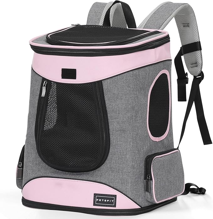 Petsfit Dog Backpack Carrier with Upgrade Waist Cushion Design to Better Fit The Waist, Suitable for Small and Medium Dogs Cats, and Rabbits up to 18 Pounds-Mewly Pet