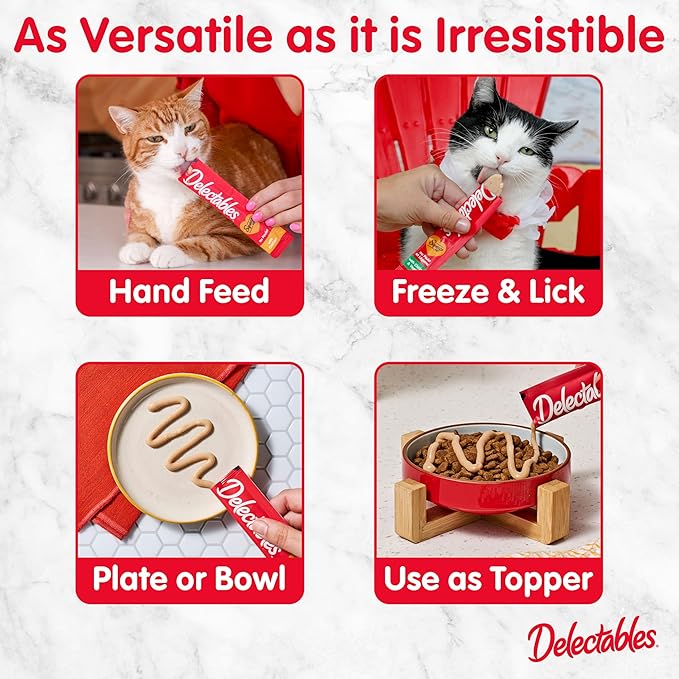 Hartz Delectables Squeeze Up Interactive Lickable Wet Cat Treats for Adult & Senior Cats, Tuna & Salmon, 4 Count(Pack of 8)-Mewly Pet