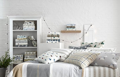 Eddie Bauer - King Sheets, Cotton Flannel Bedding Set, Brushed For Extra Softness, Cozy Home Decor (Tossed Snowflake, King)