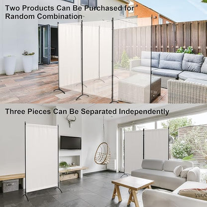 Morngardo Room Divider Folding Privacy Screens 3 Panel Partitions Dividers Portable Separating for Home Office Bedroom Dorm Decor