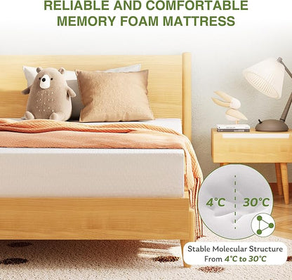 EGOHOME Full Size Memory Foam Mattress, 12 Inch Bed Mattress in a Box with Cooling Green Tea Gel, Relieve Pressure with Medium Support, CertiPUR-US Certified, 75''L x 54''W, White