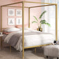 ZINUS Patricia Gold Metal Canopy Platform Bed Frame, Mattress Foundation with Steel Slat Support, No Box Spring Needed, Easy Assembly, Queen