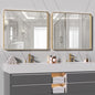 Hasipu 2 PCS Bathroom Mirror for Wall, 36 x 30 Inch Gold Metal Framed Bathroom Mirrors for Over Sink, Rectangle Bathroom Vanity Mirror, Anti-Rust, Tempered Glass, Horizontal or Vertical