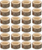OwnMy Set of 24 Wooden Tea Light Candle Holders Votive Candle Holders, Rustic Wooden Pillar Candle Stands Vintage Wooden Tealight Holders Set Candle Centerpieces for Dining Table Wedding Party, 1" H