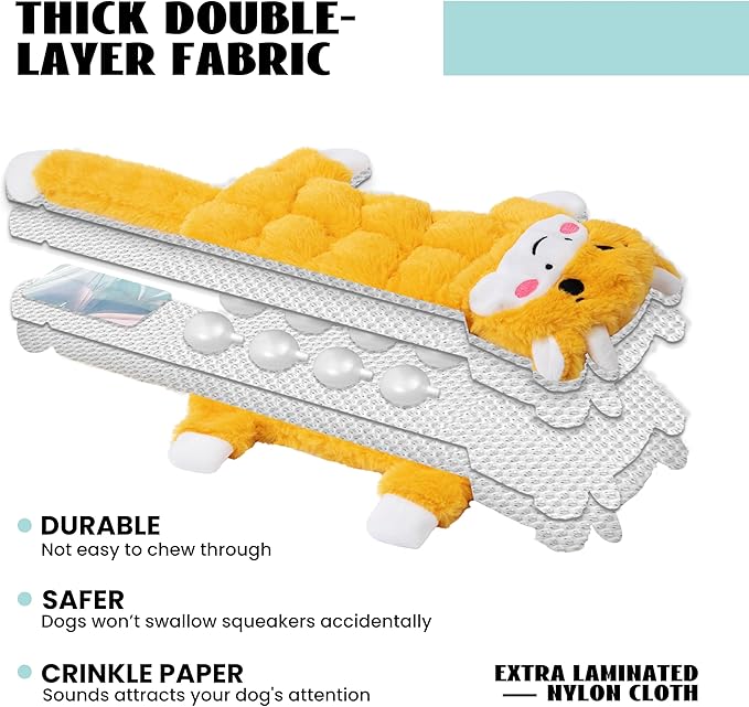 Nocciola Durable Dog Chew Toys for Aggressive Chewers, No Stuffing Squeaky Toys for Small to Large Dogs-Mewly Pet