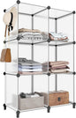 HOMIDEC 6-Cube Storage Organizer, Closet Organizer Storage Shelf Bookcase Bookshelf with Metal Hammer, Storage Cubes Organizer Cabinet for Kids, Closet, Bedroom, Bathroom, (11.8x11.8x11.8 inch)