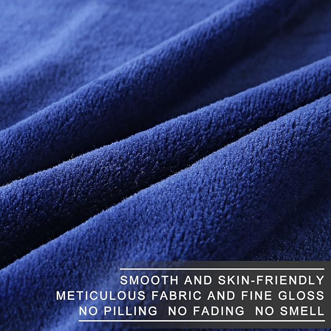 Fleece Blanket Twin Size 350GSM Lightweight Throw for The Bed Extra Soft Brush Fabric Super Warm Sofa Blanket 66" x 90"(Royal Blue Twin)