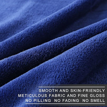 Fleece Blanket Twin Size 350GSM Lightweight Throw for The Bed Extra Soft Brush Fabric Super Warm Sofa Blanket 66" x 90"(Royal Blue Twin)