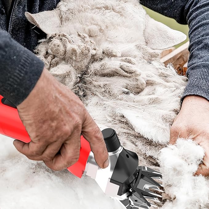 Cordless Electric Shears,Professional Sheep Shearing Clippers with 2 PCS Rechargeable Lithium Battery, 6 Speeds Heavy-Duty Farm Livestock Haircut Trimmer-Mewly Pet