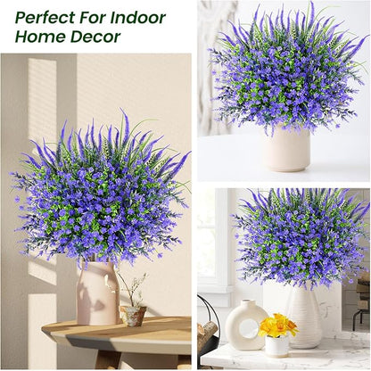 Artificial Plants Outdoor, 20PCS Artificial Flowers, UV Resistant Fake Flowers, Faux Flowers for Outdoor Planters for Front Porch Pot Decor