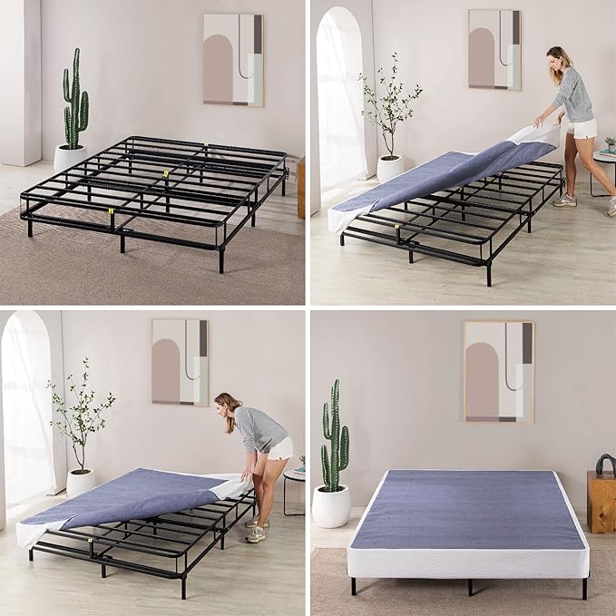 ZINUS 7 Inch Queen Metal Smart Box Spring, Mattress Foundation, Strong Metal Frame, Easy Assembly