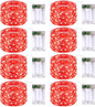 JMEXSUSS 8 Pack 50 LED Christmas Fairy Lights Battery Operated String Lights, 16ft Red Twinkle Fairy Lights Indoor Outdoor Waterproof for Mason Jars Bedroom Party Wedding Christmas Decorations