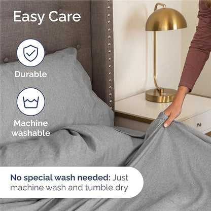 Full Size 4 Piece Sheet Set - Comfy Breathable & Cooling Bed Sheets Set - Hotel Luxury Bedding for Women, Men, Kids, Teens, Boys & Girls - Deep Pockets, Soft & Wrinkle Free - Grey (Heathered Sheets)