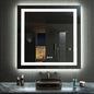 LOAAO 32"X32" LED Bathroom Mirror with Lights, Anti-Fog, Dimmable, RGB Backlit + Front Lighted, Bathroom Vanity Mirror for Wall, Memory Function, Waterproof, Tempered Glass