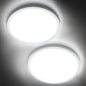 SunRider 2-Pack LED Flush Mount Ceiling Light Fixture, 6000K Cool White, 2400LM, 12 Inch 24W 240W Equiv. Round Flat Ceiling Lights, Non-Dimmable