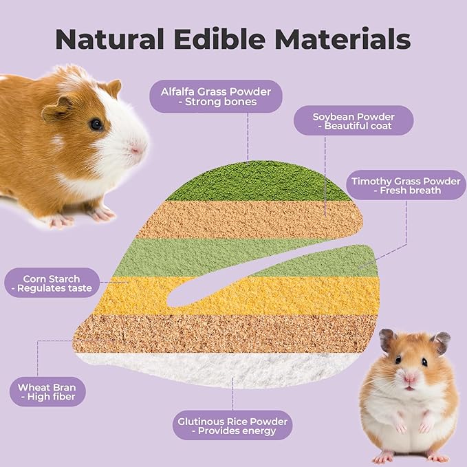 mini&moe Hamster Chew Toys for Teeth – Guinea Pig Chew & Treats Natural Edible Apple Wood Sticks Improve Dental Health Hamster Enrichment Toys for Rabbit, Bunny, Chinchilla, Gerbils, Rat-Mewly Pet