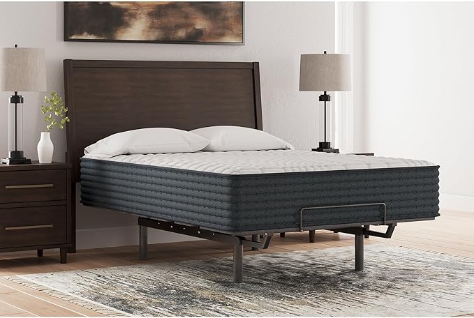 Signature Design by Ashley Hybrid 1200 12" Firm Moisture Wicking Mattress with Charcoal-Infused Gel Memory Foam and Edge Support for Pressure Relief and Temperature Regulating, Queen, Fiberglass Free